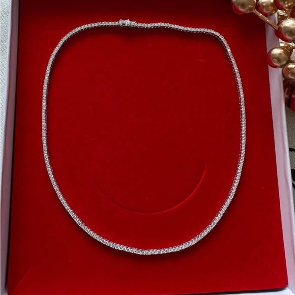 RESTOCK 🔥 Tennis Choker Necklace AAA+ Real Zirconia 2mm Platinum Plated Luxury - Picture 8 of 11